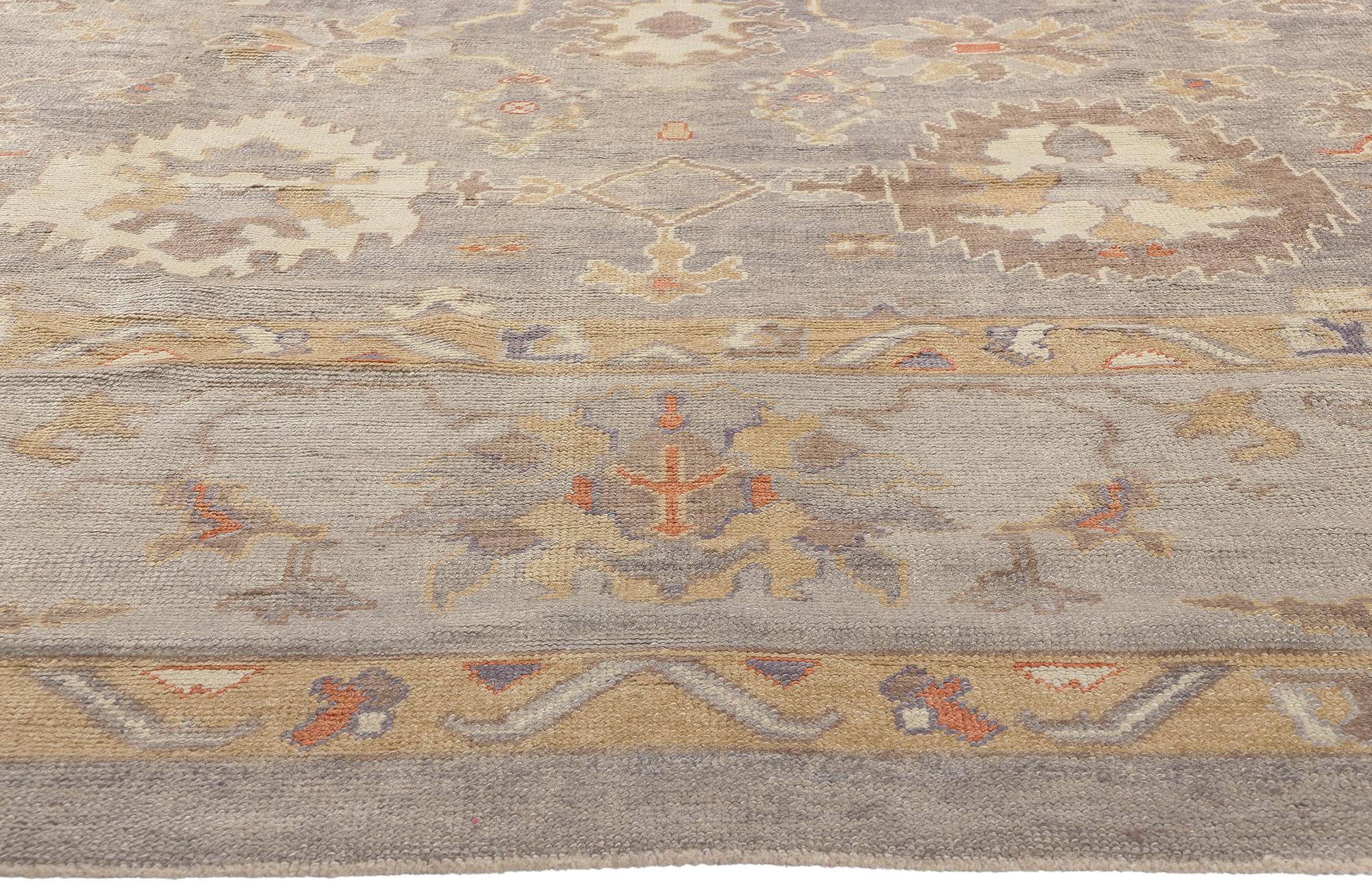 Modern Oushak Turkish Rug, Contemporary Elegance Meets Subtle Shibui In New Condition For Sale In Dallas, TX