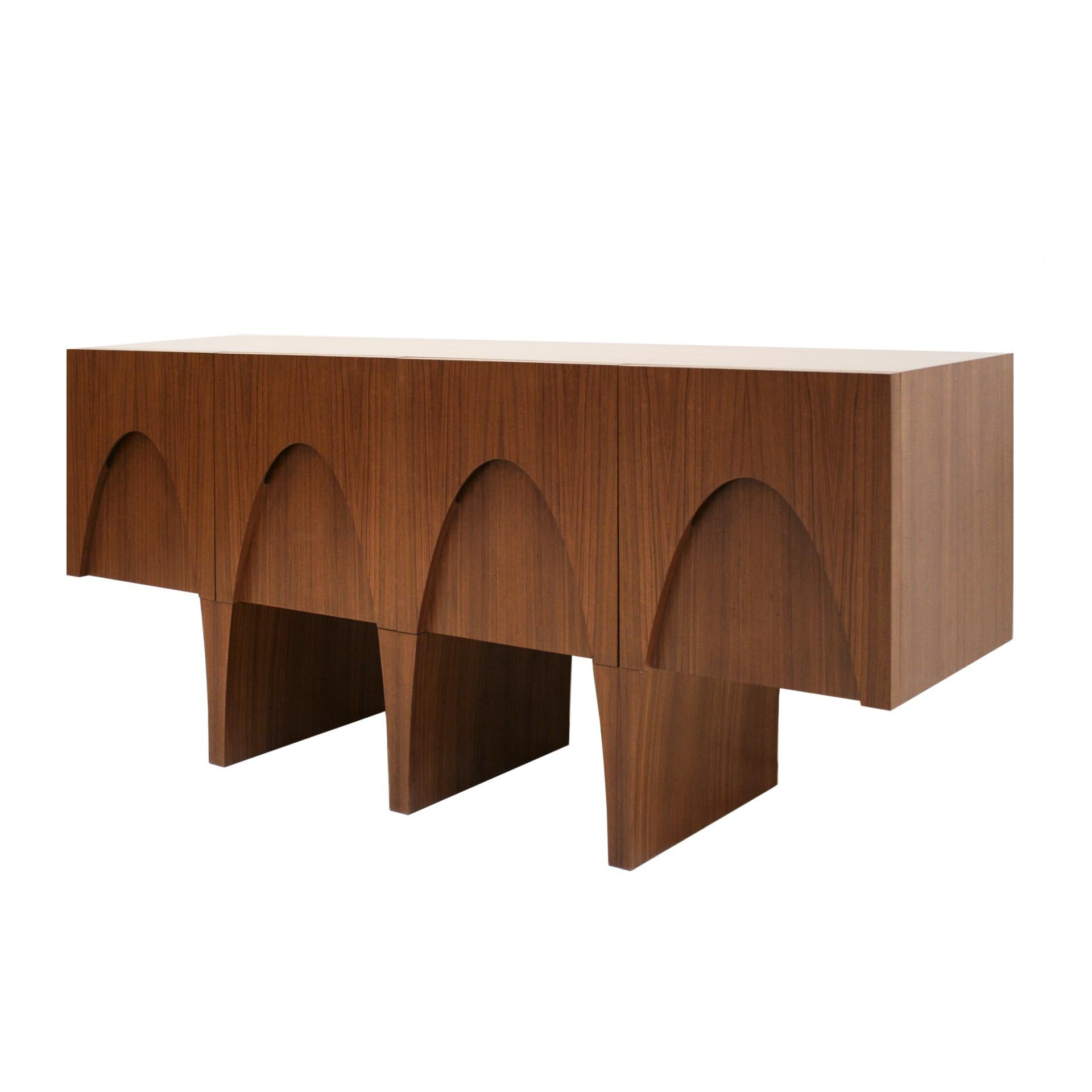 Contemporary Modern Teak und Lemongrass Wood Italian Sideboard (21. Jahrhundert und zeitgenössisch) im Angebot