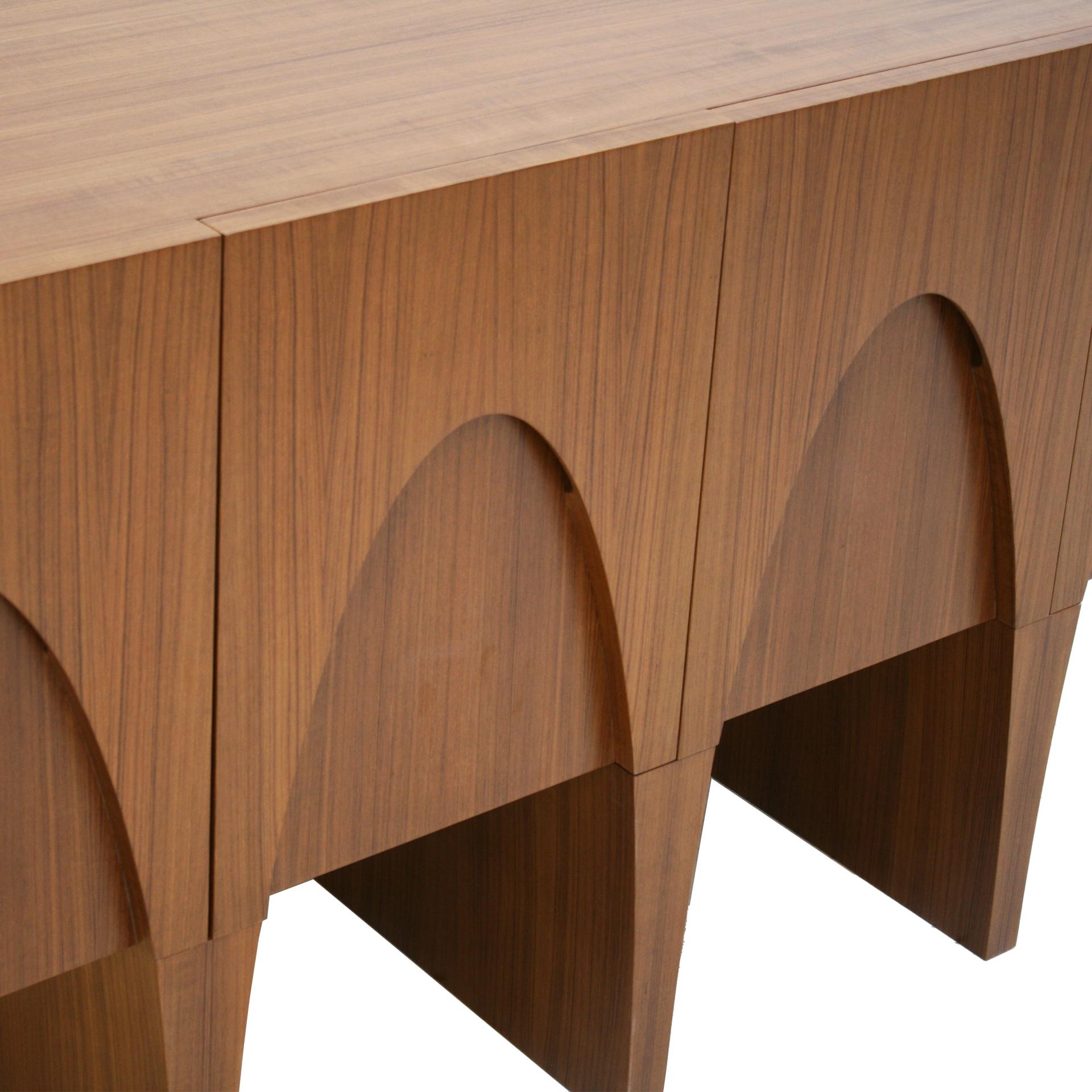 Contemporary Modern Teak und Lemongrass Wood Italian Sideboard im Angebot 2