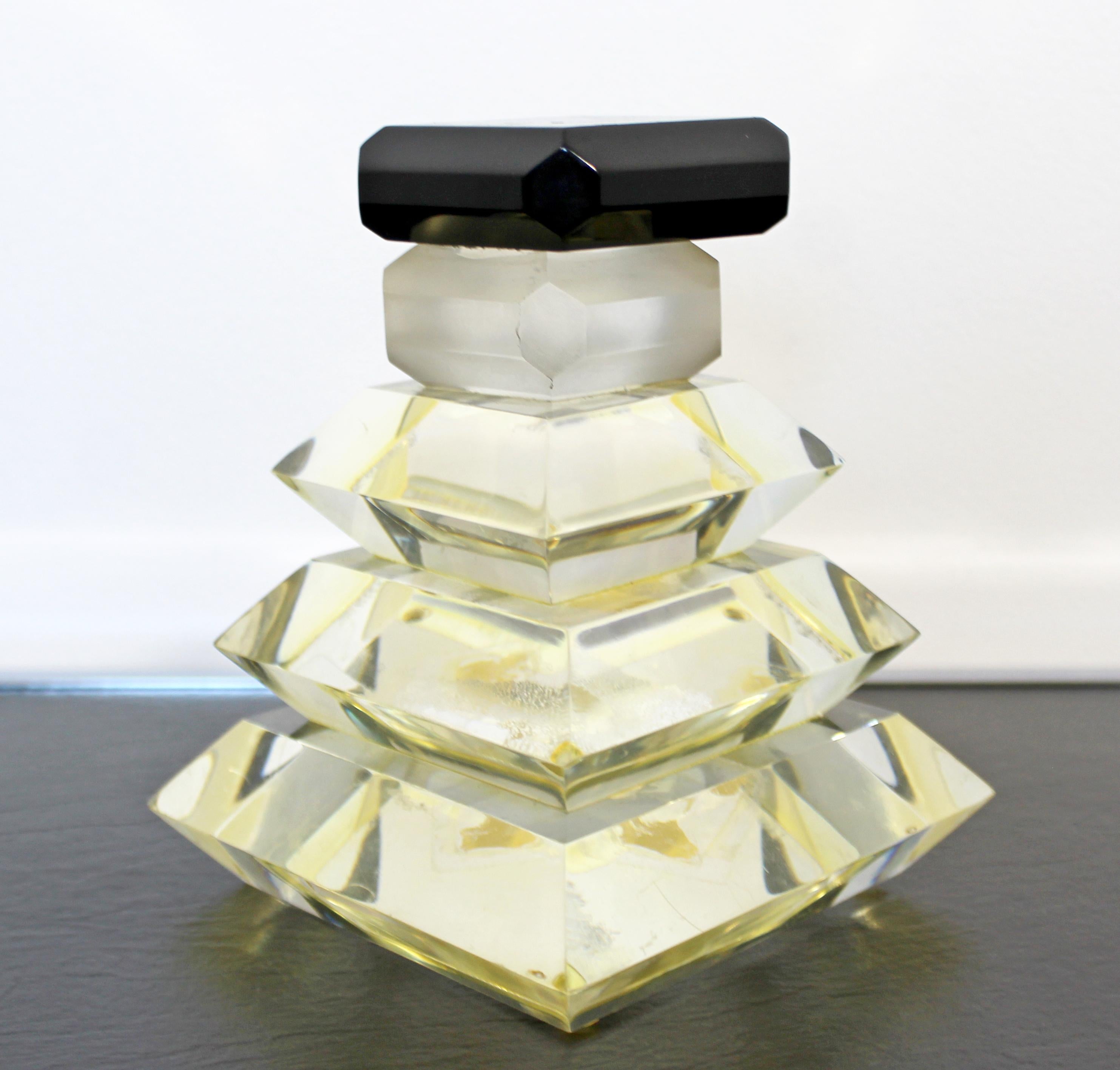 Contemporary Modern Thick Lucite Perfume Bottle Sculpture Signed B. Rich, 1980s 1