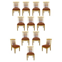 Contemporary Modern Thomas Farr Signed Set of 12 Dining Chairs, 1990s
