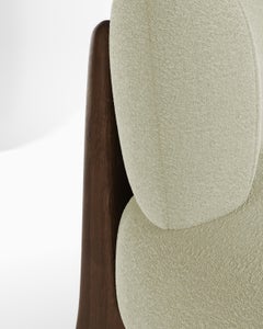 Contemporary Modern Tobo Armchair in Boucle Beige & Oak Wood by Collector Studio