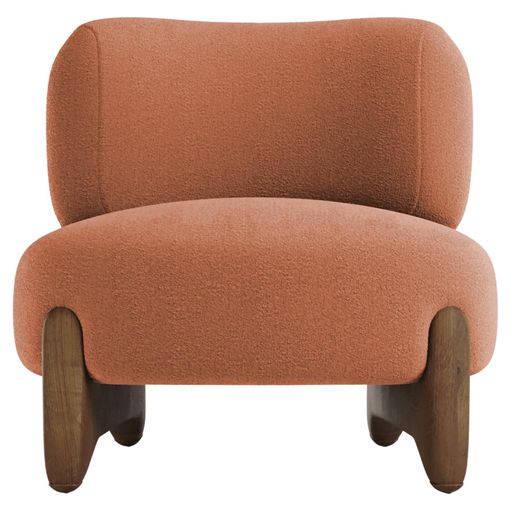 Contemporary Modern Tobo Armchair in bouclé & Oak Wood by Collector Studio For Sale