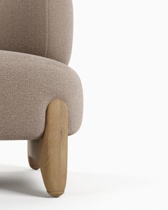 Contemporary Modern Tobo Armchair in Fabric & Oak Wood by Collector Studio