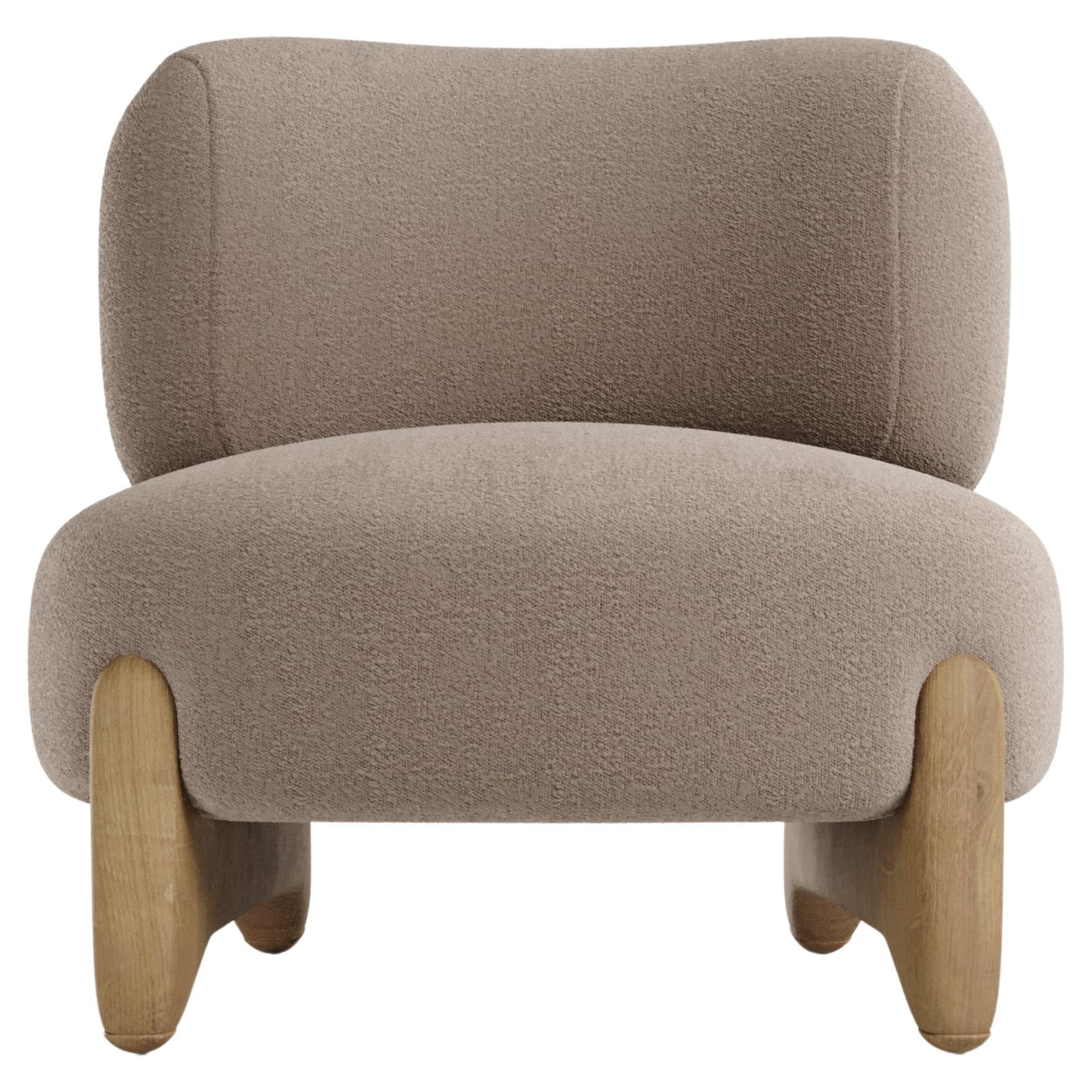 Contemporary Modern Tobo Armchair in Fabric & Oak Wood by Collector Studio