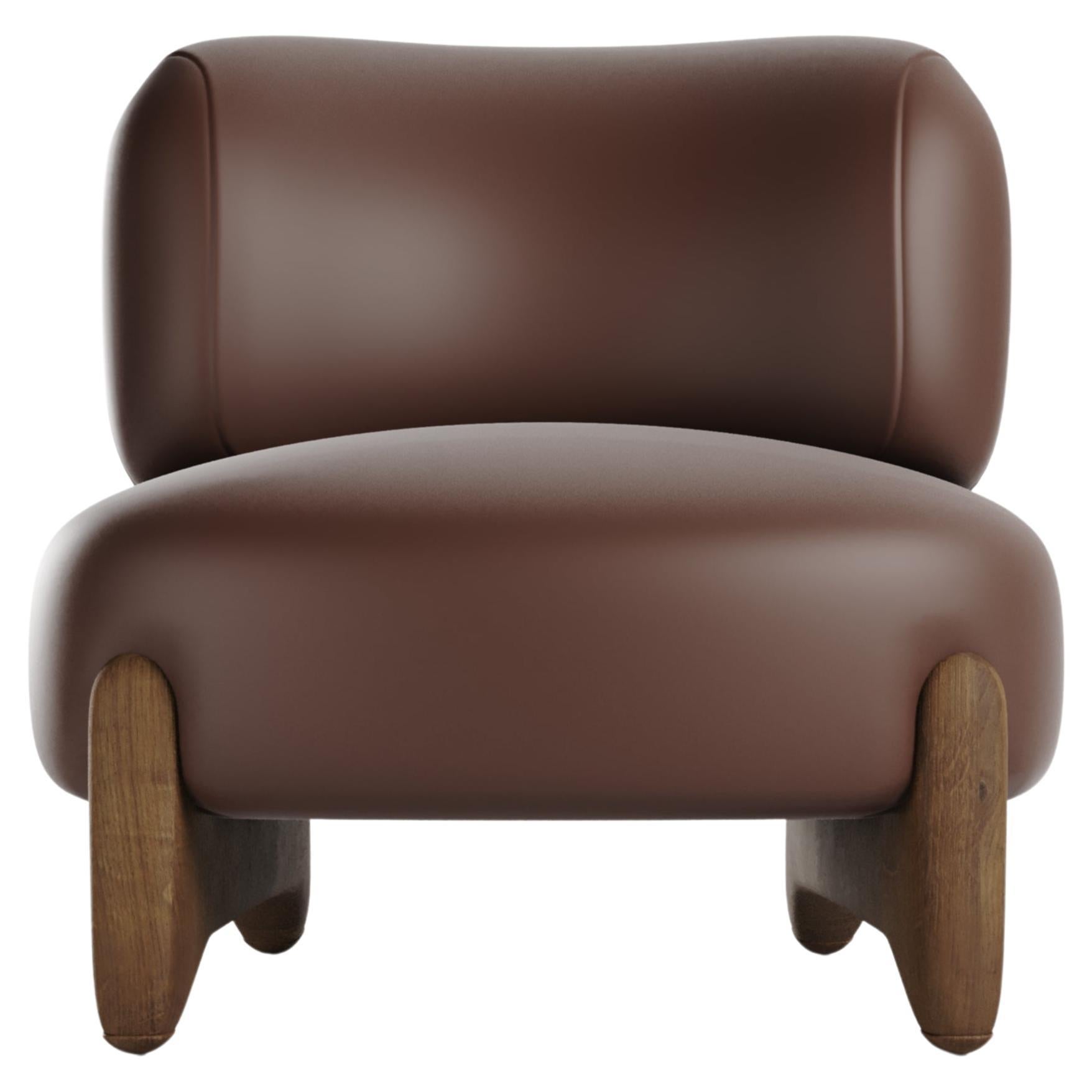 Contemporary Modern Tobo Armchair in Fabric & Oak Wood by Collector Studio For Sale
