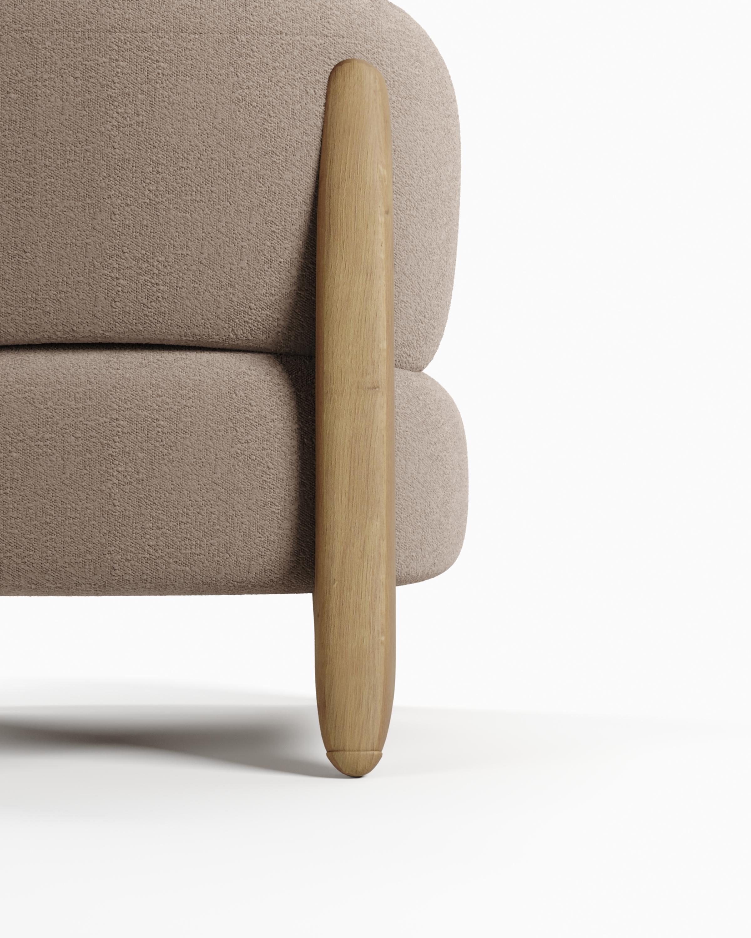 Contemporary Modern Tobo Sofa in Fabric & Oak Wood by Collector Studio In New Condition For Sale In Castelo da Maia, PT