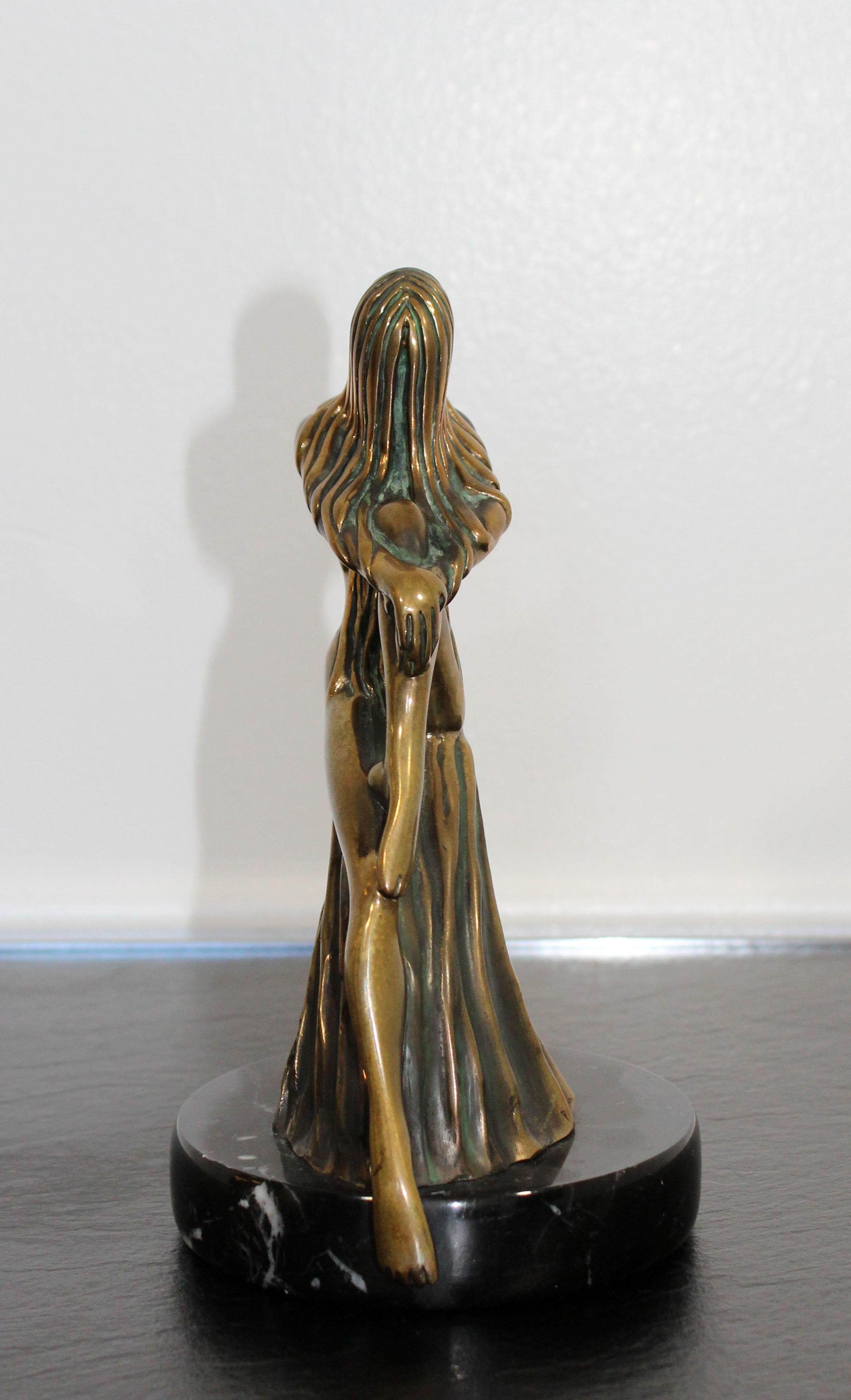 For your consideration is a wonderful, bronze table sculpture of a nude, entitled, 