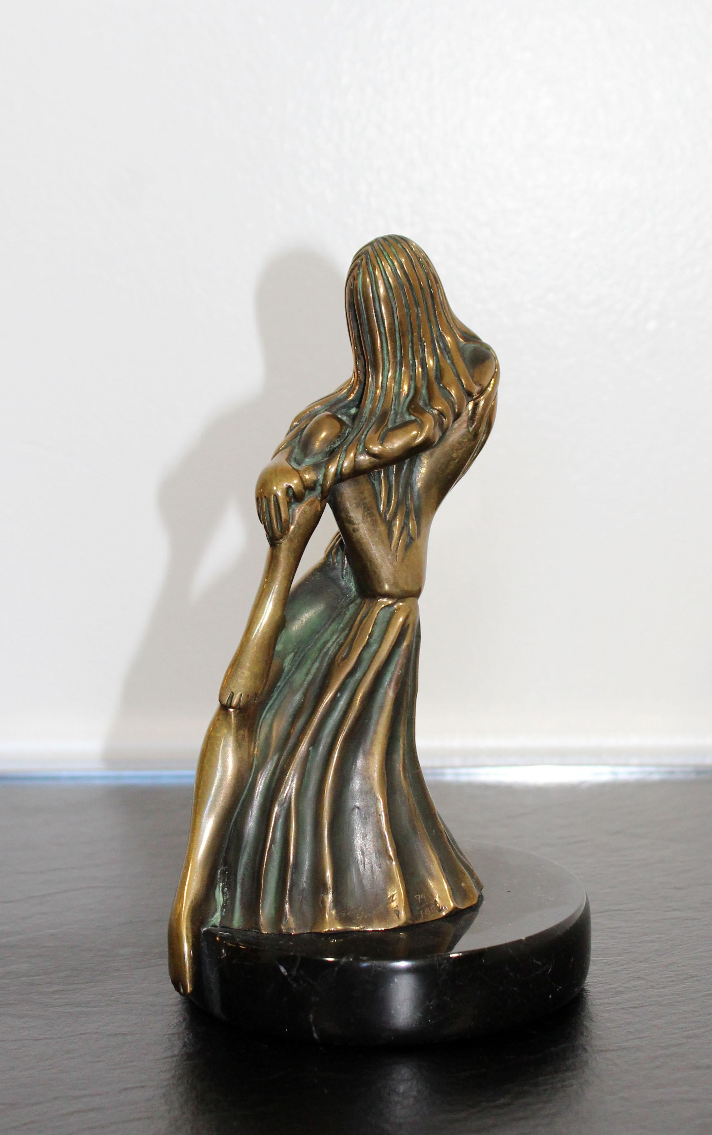 American Contemporary Modern Tom Bennett Signed Bronze Marble Table Sculpture Nude 94/250
