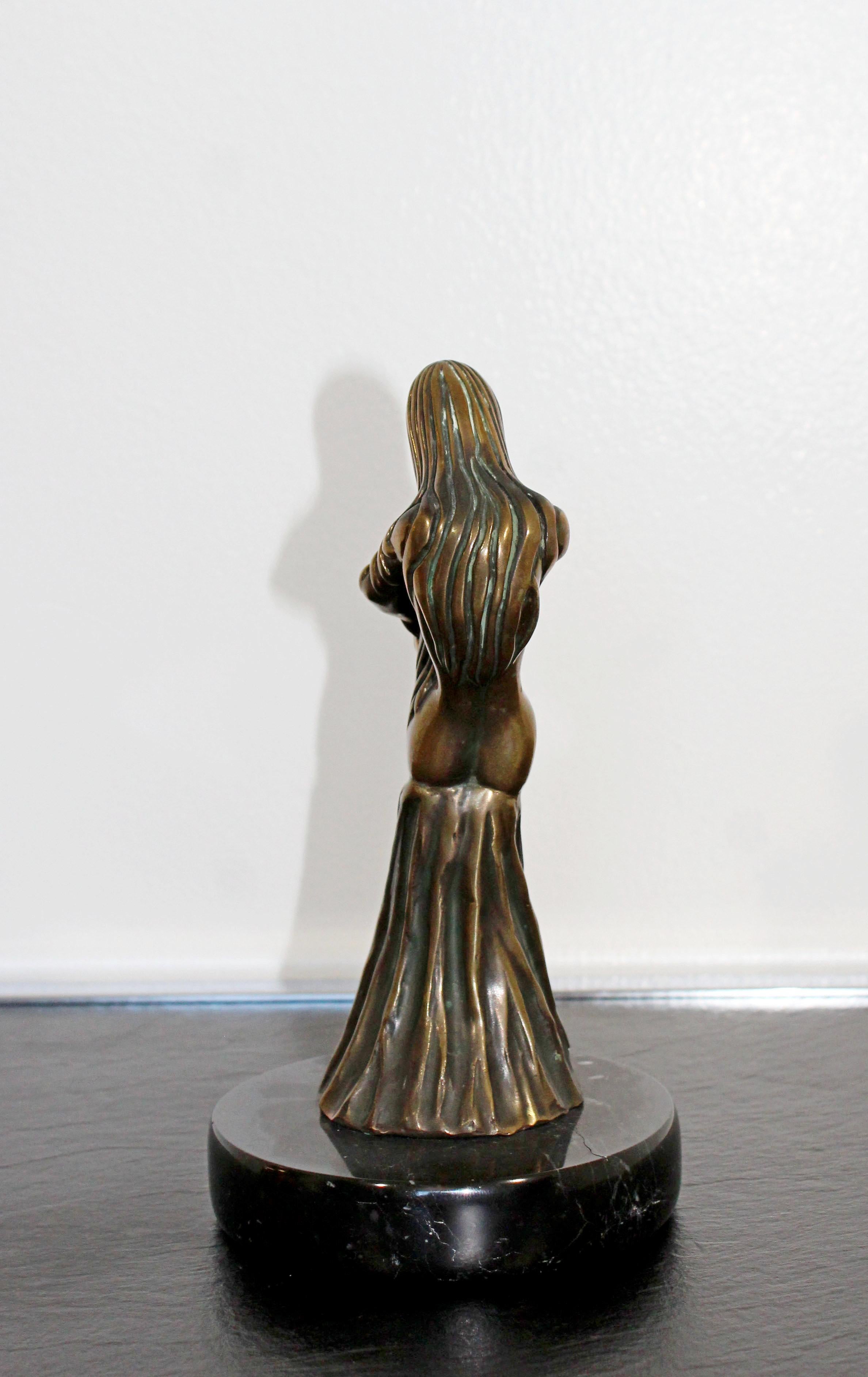 Late 20th Century Contemporary Modern Tom Bennett Signed Bronze Marble Table Sculpture Nude 94/250