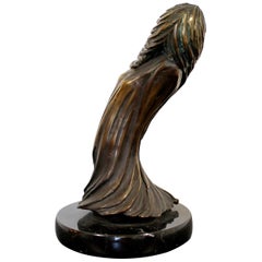 Contemporary Modern Tom Bennett Signed Bronze Marble Table Sculpture Surrealist