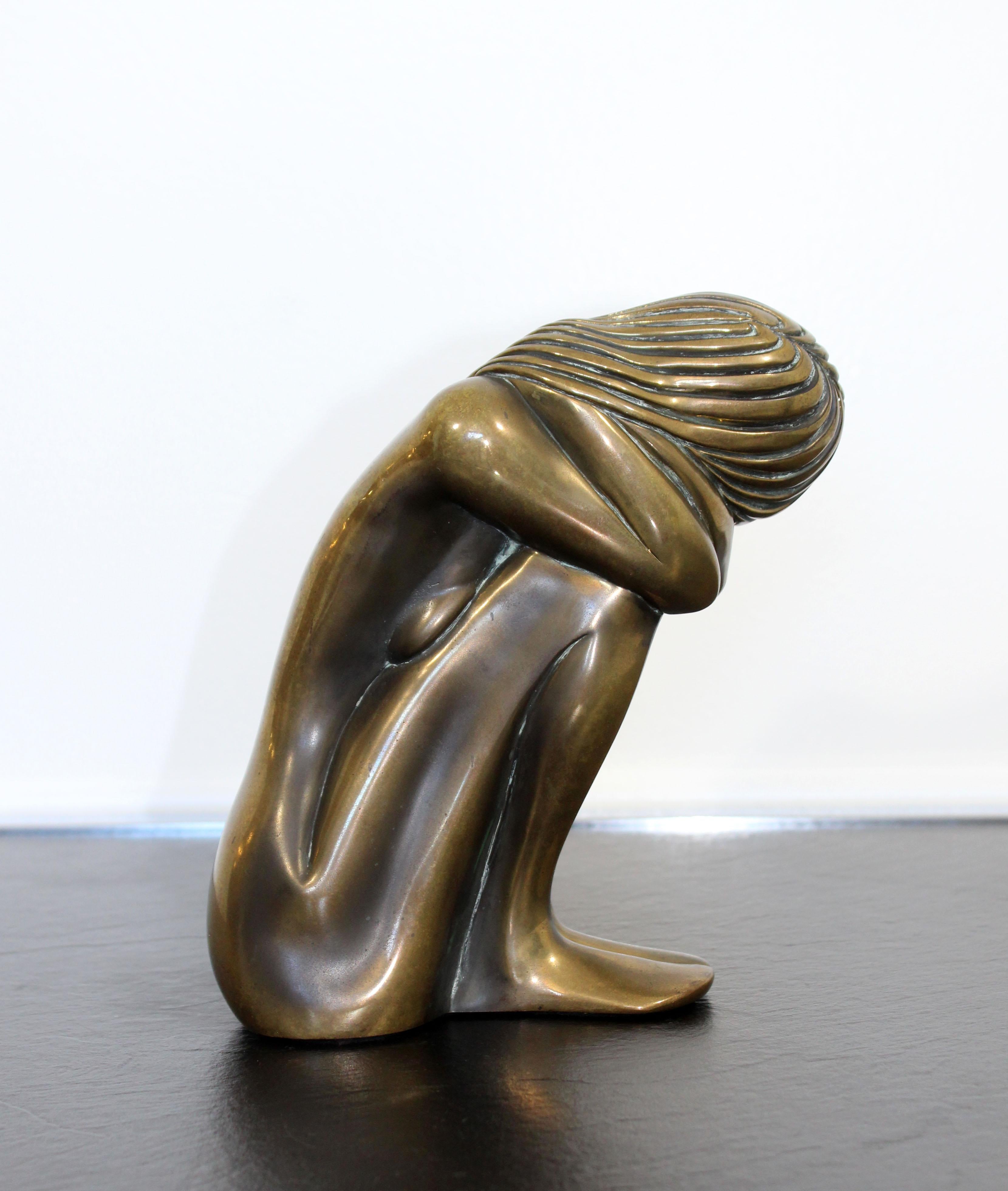 American Contemporary Modern Tom Bennett Signed Bronze Table Sculpture 94/250 Solitude