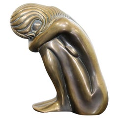 Contemporary Modern Tom Bennett Signed Bronze Table Sculpture 94/250 Solitude
