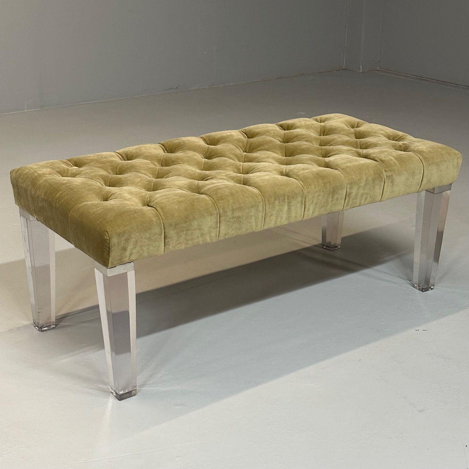 Contemporary, Modern Tufted Window Bench, Chrome, Acrylic, Green Velvet, 2010s

Retails for $2,272

IPZ