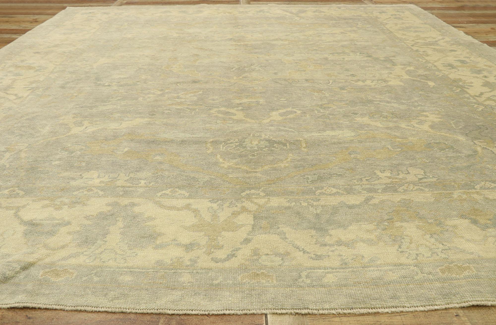 New Contemporary Turkish Oushak Rug with Transitional Style  For Sale 2