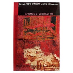 Zeitgenössisches modernes, ungerahmtes Rauschenberg-Poster, Venezuela, Rot, 1985