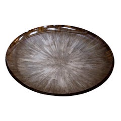 Contemporary Modern Unique Sculptural Concave Brown Glass French Mirror