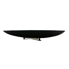 Contemporary Modern Unique Sculptural Concave Brown Glass French Mirror
