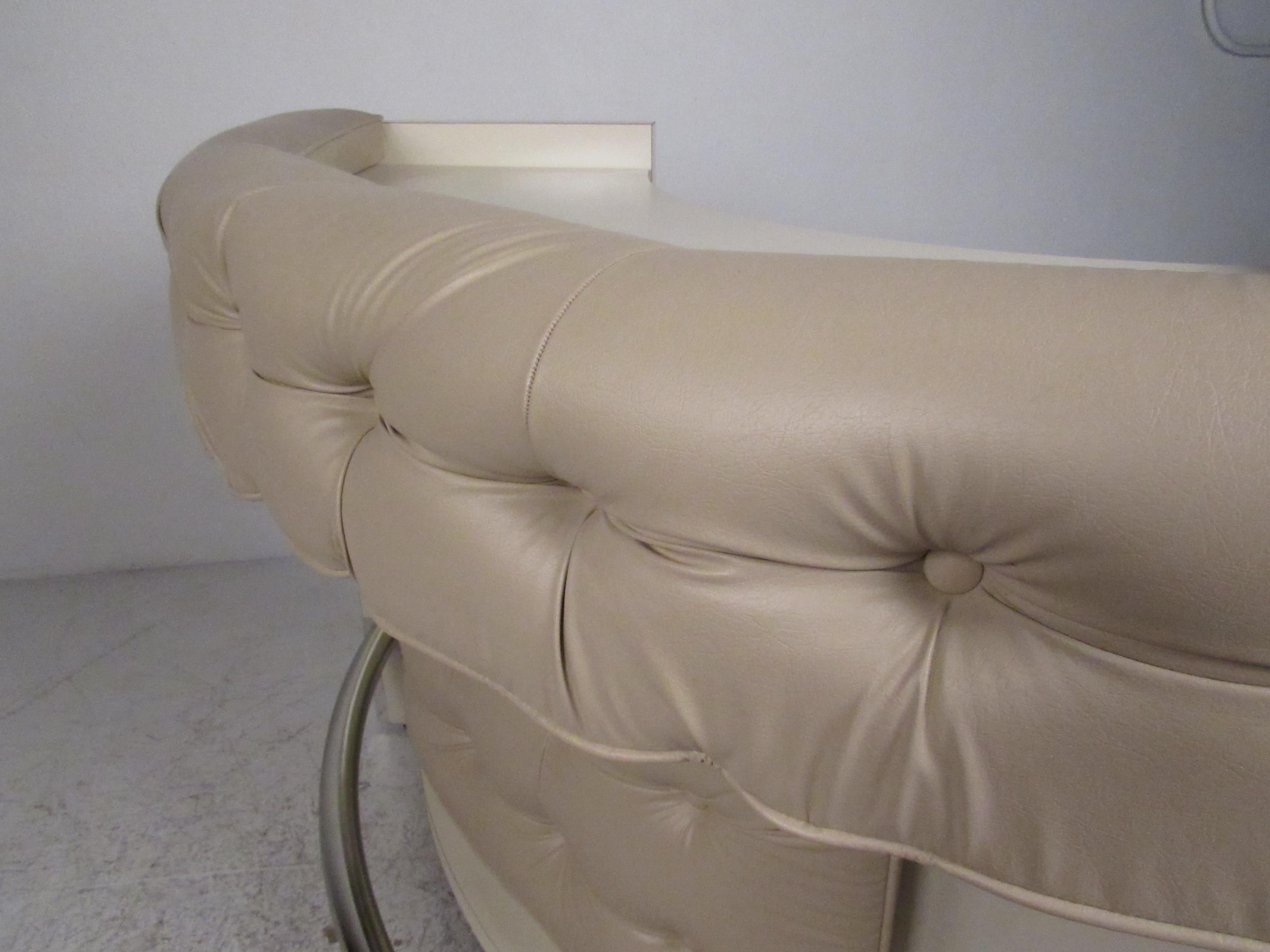 Contemporary Modern Upholstered Dry Bar  For Sale 8