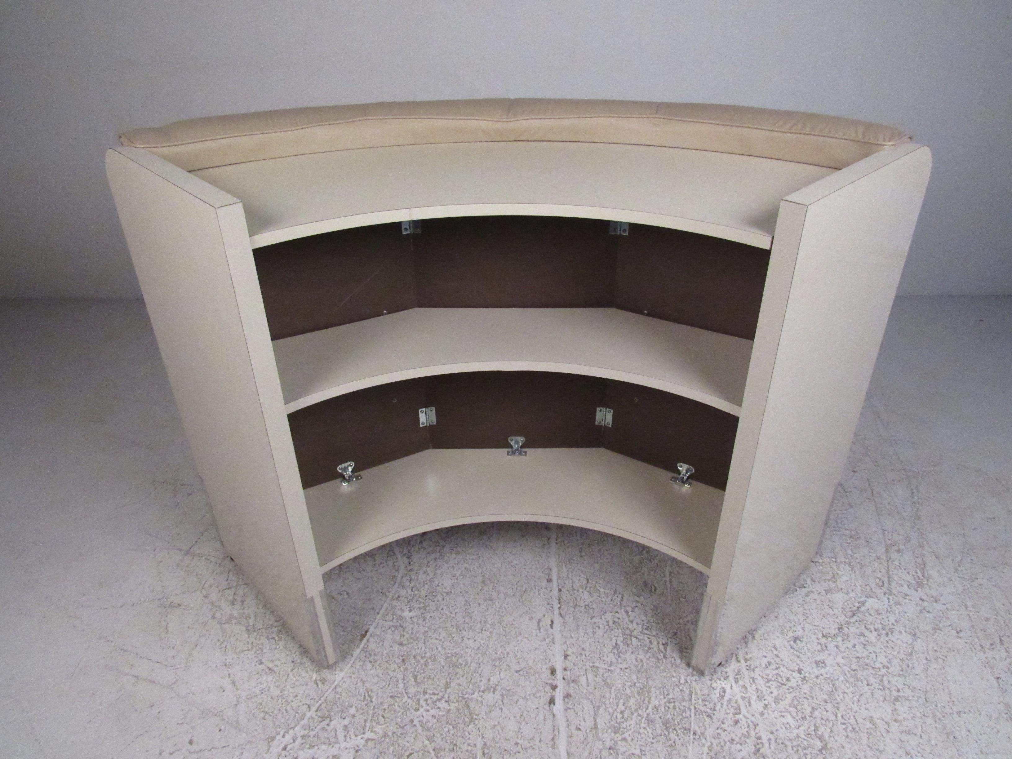 Late 20th Century Contemporary Modern Upholstered Dry Bar  For Sale