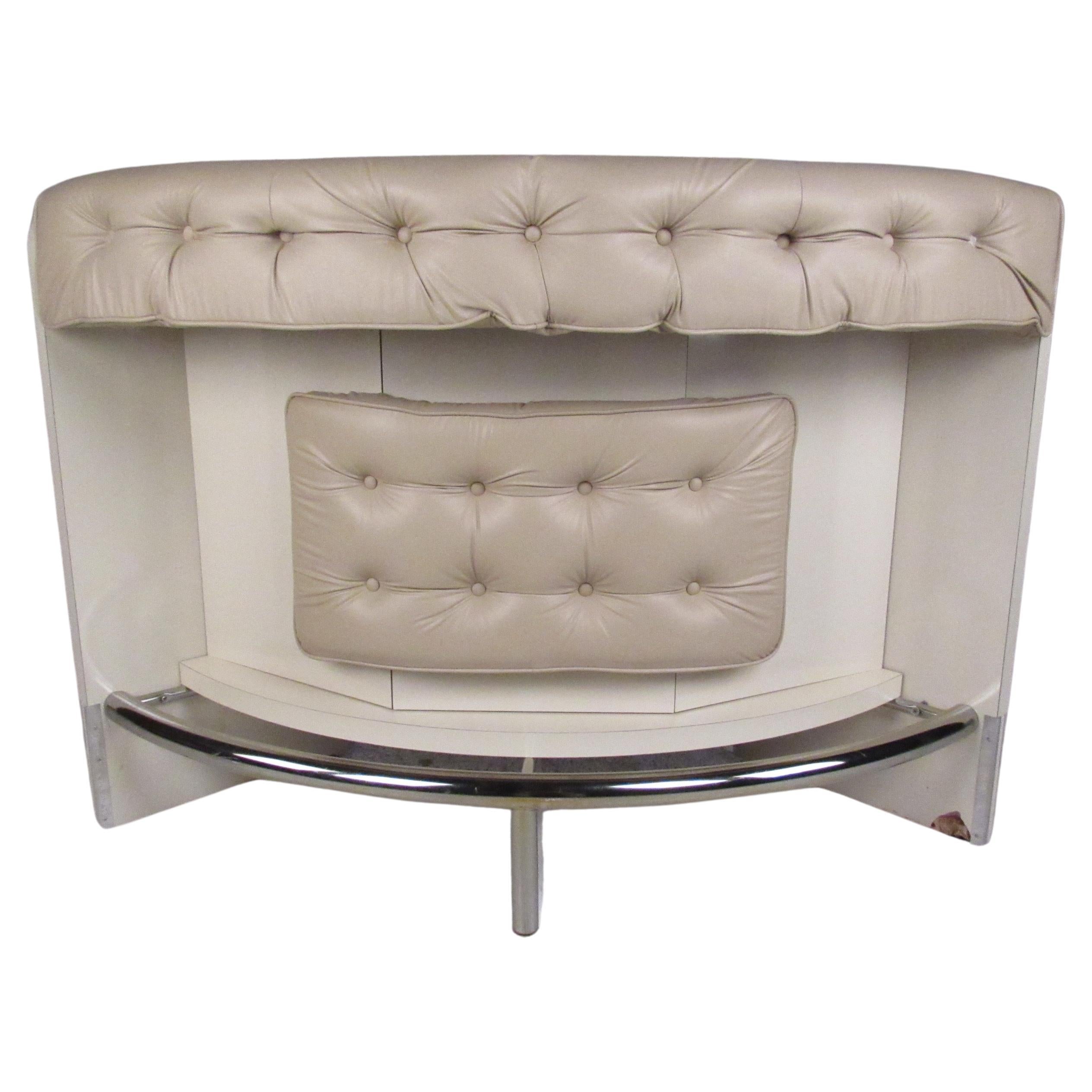 Contemporary Modern Upholstered Dry Bar  For Sale
