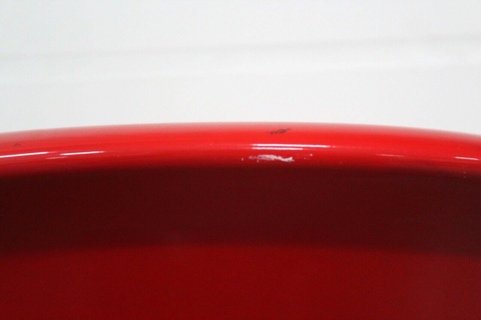 Contemporary Modern Verner Panton Red Vitra Molded Plastic Stackable Side Chair 3
