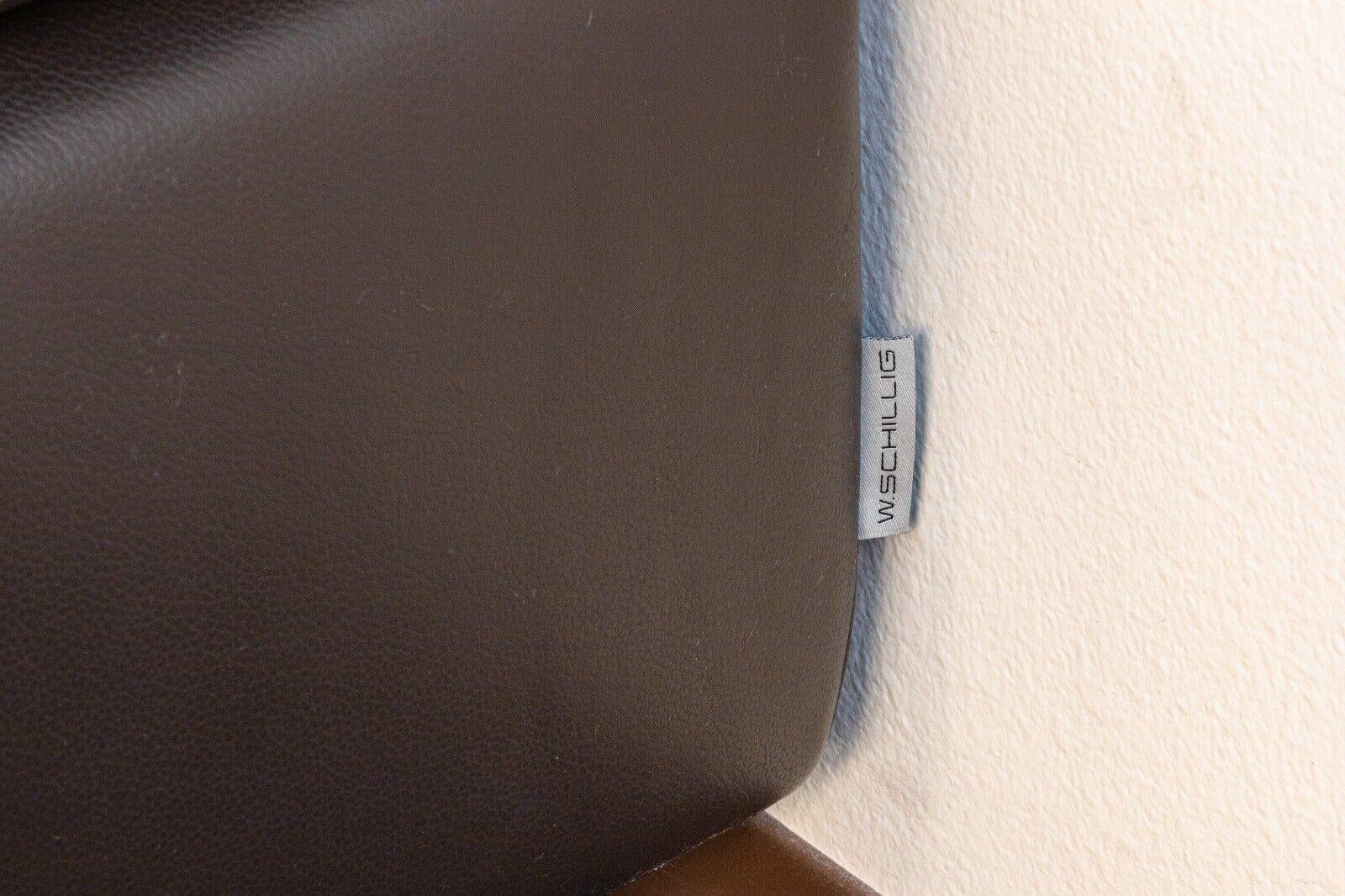 Contemporary Modern W Schillig Heidelberg Dark Brown Leather 2pc Sectional Sofa 4