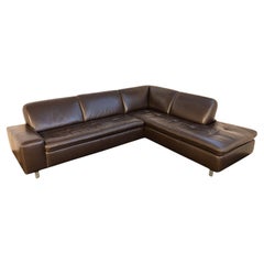 Contemporary Modern W Schillig Heidelberg Canapé sectionnel 2 pièces en cuir Dark Brown