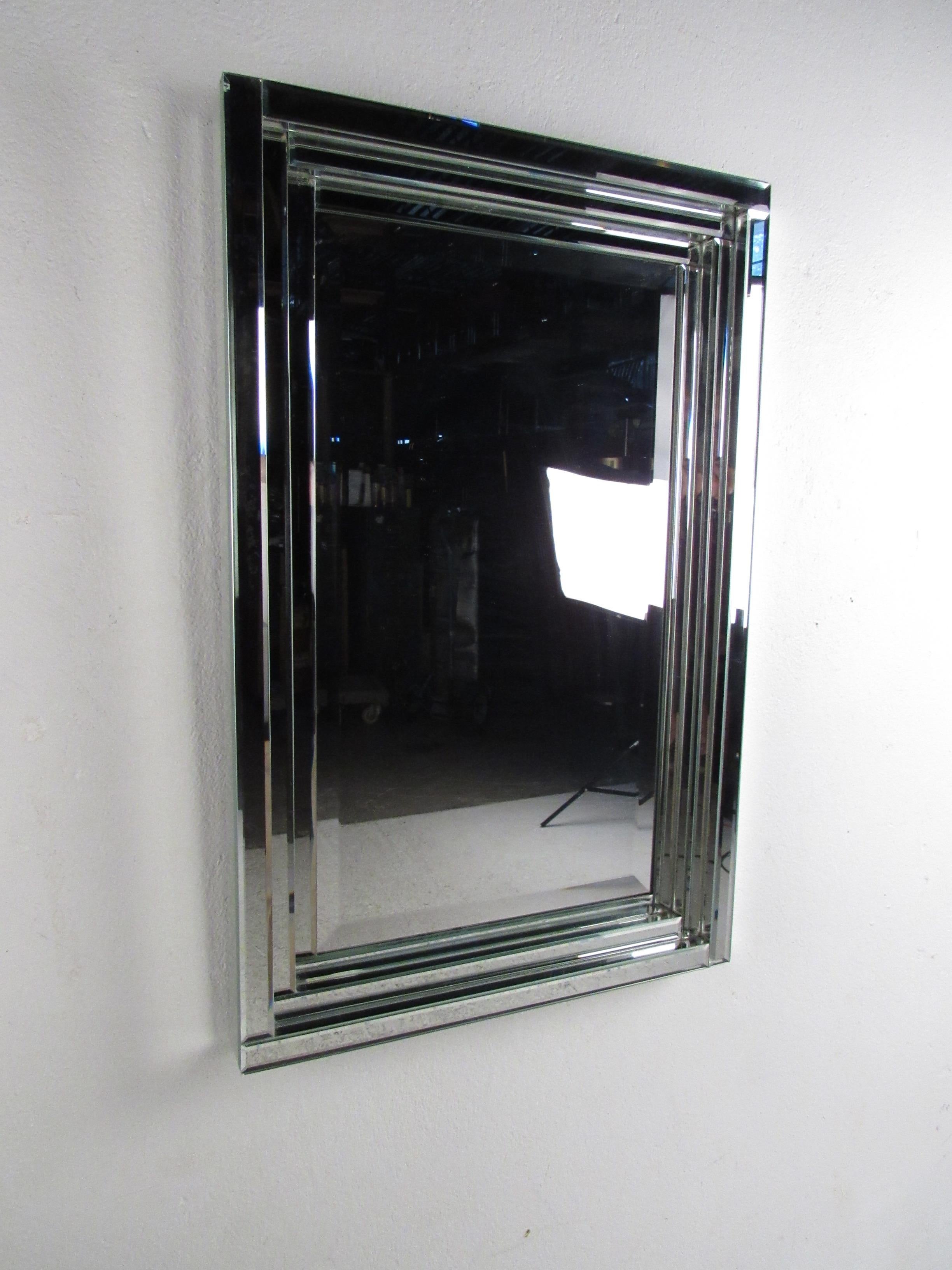 Contemporary Modern Wall Mirror with Bevelled Edge 3