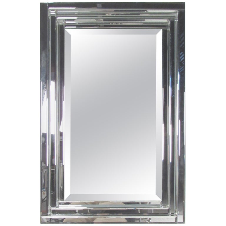 Contemporary Modern Wall Mirror With Bevelled Edge