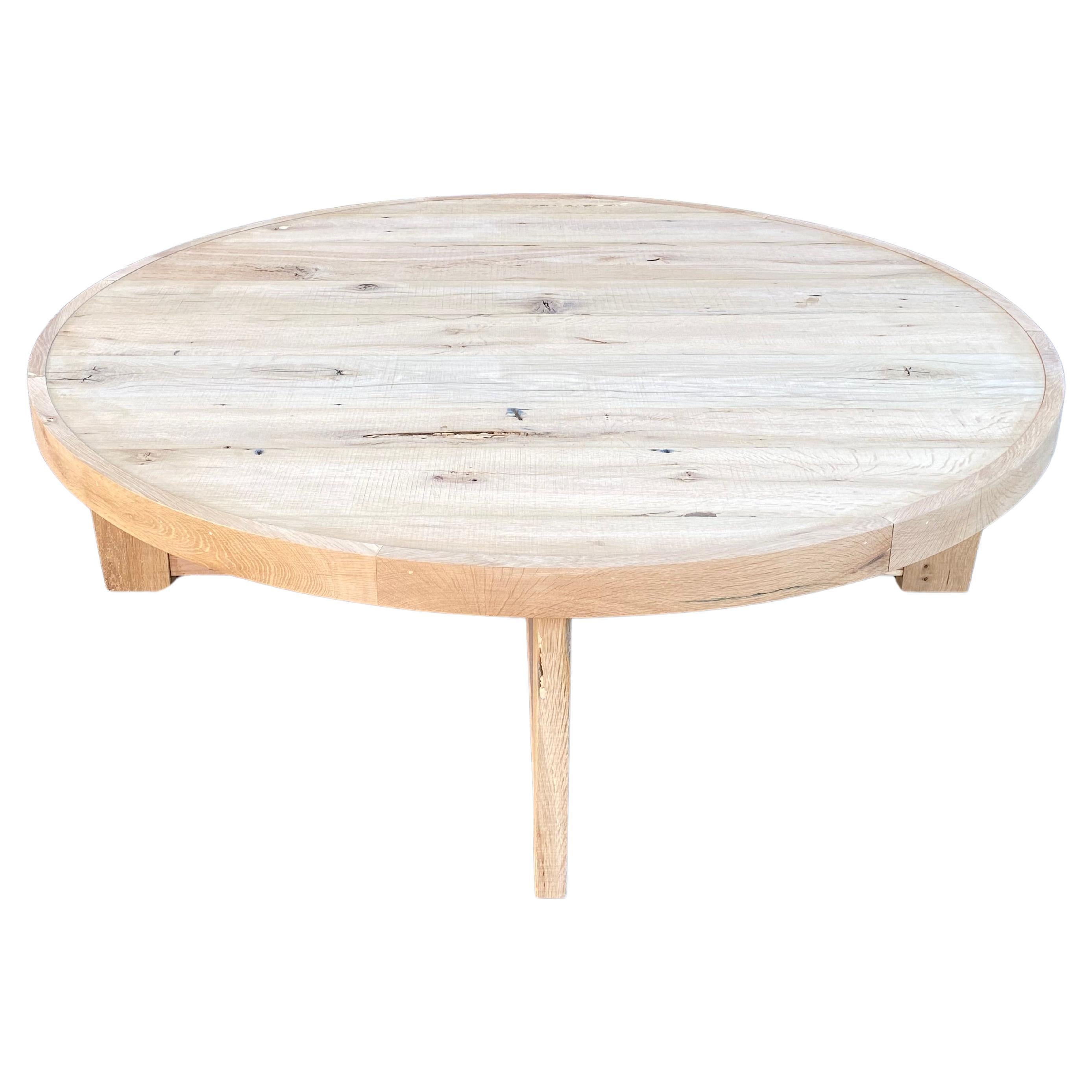  Modern Solid White Oak Handmade Coffee Table For Sale