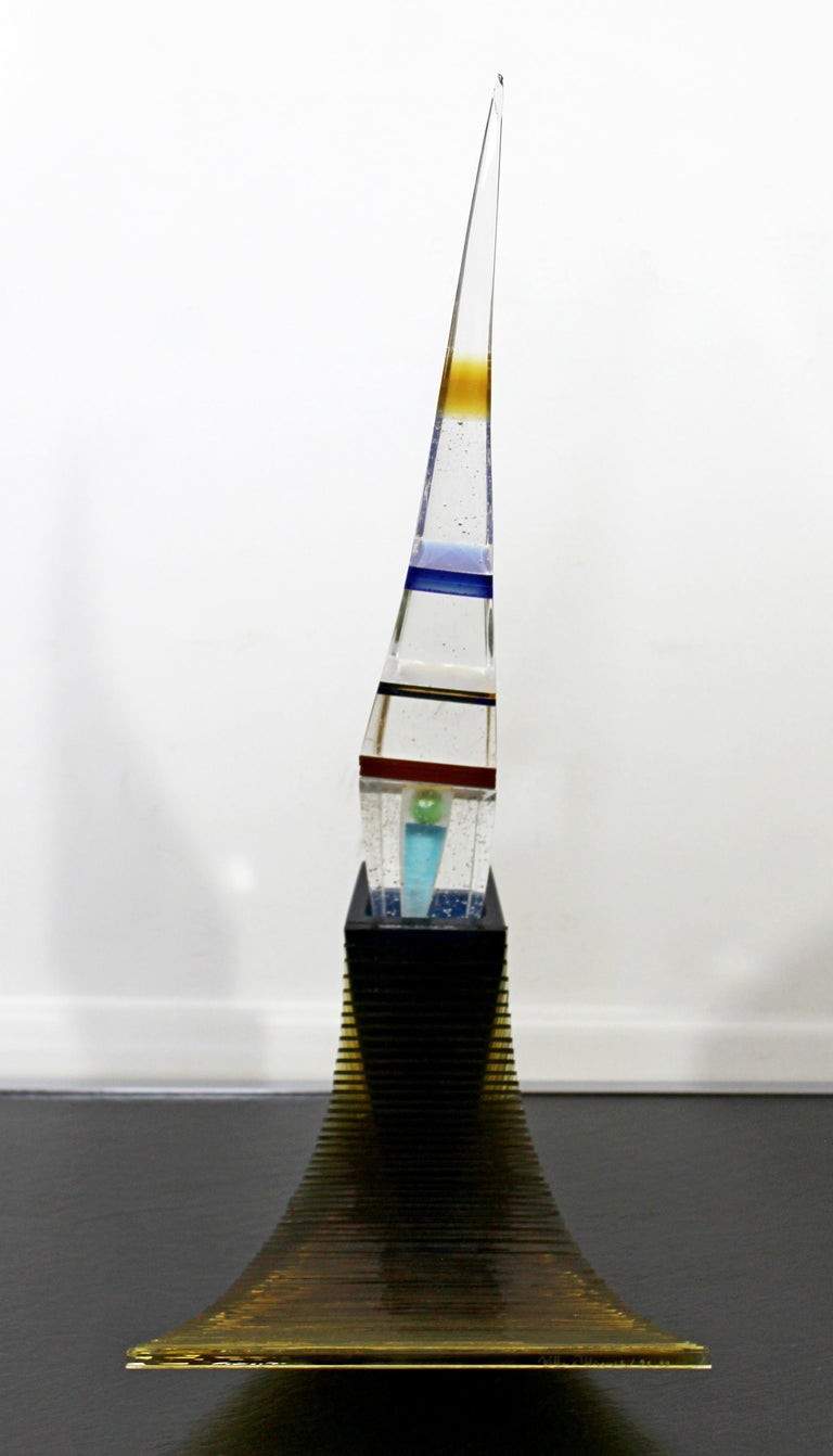 Contemporary Modern William Velasquez Signed Stacked Glass Table