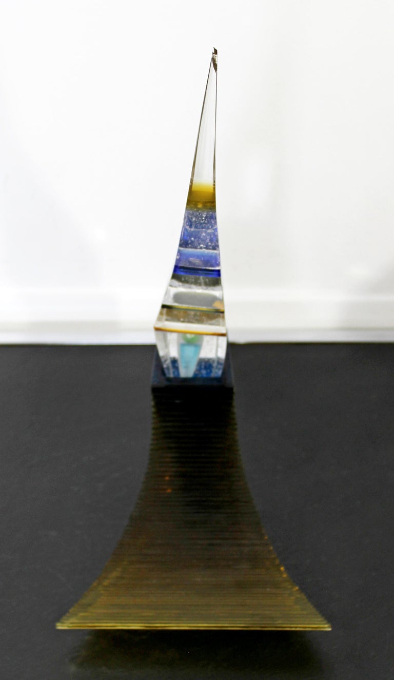 Contemporary Modern William Velasquez Signed Stacked Glass Table