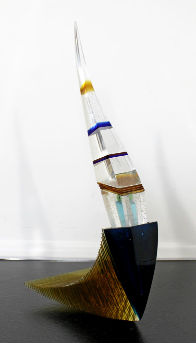 Contemporary Modern William Velasquez Signed Stacked Glass Table