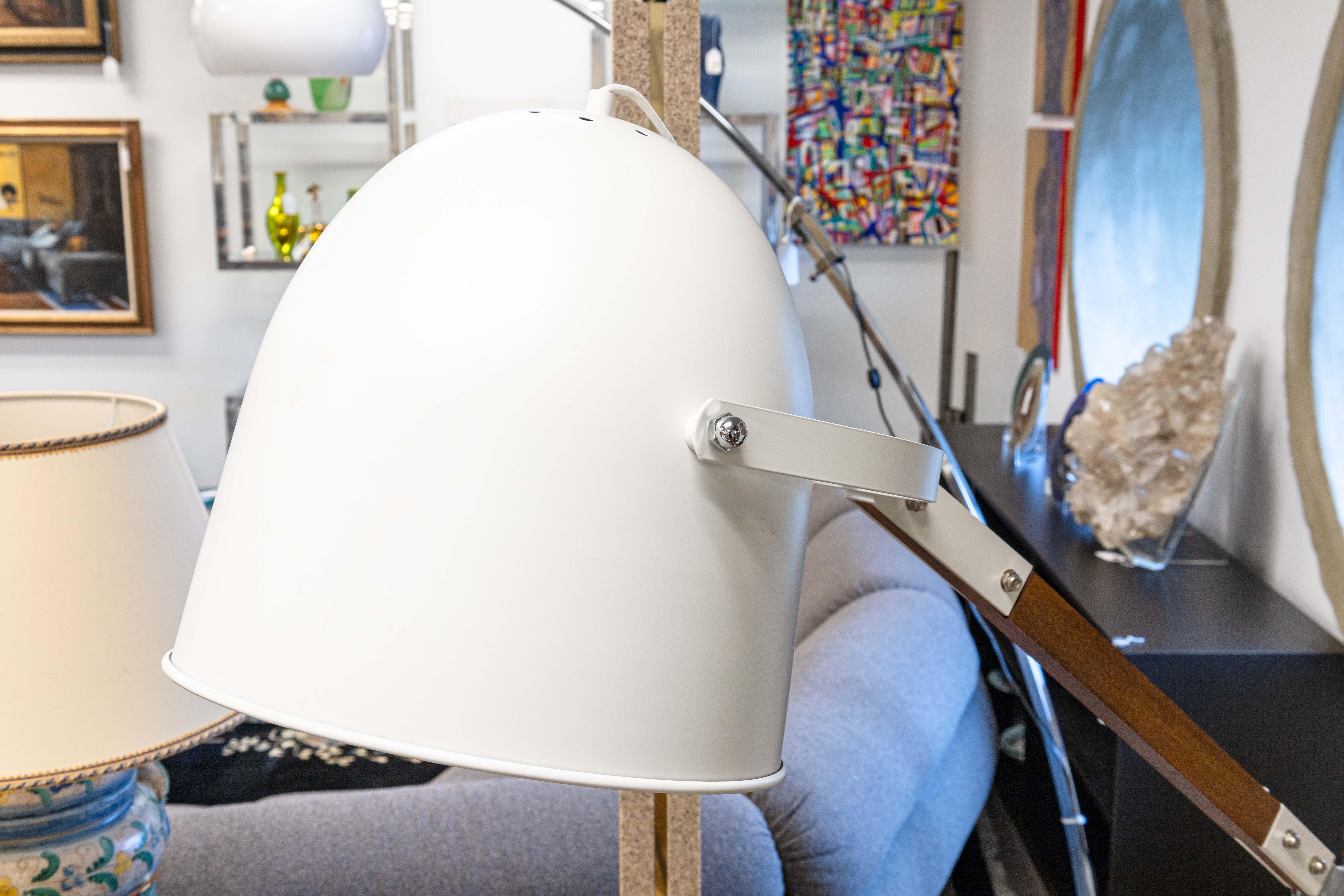 Danish Contemporary Modern Wood and Metal Articulating Floor Lamp Designed in Denmark For Sale