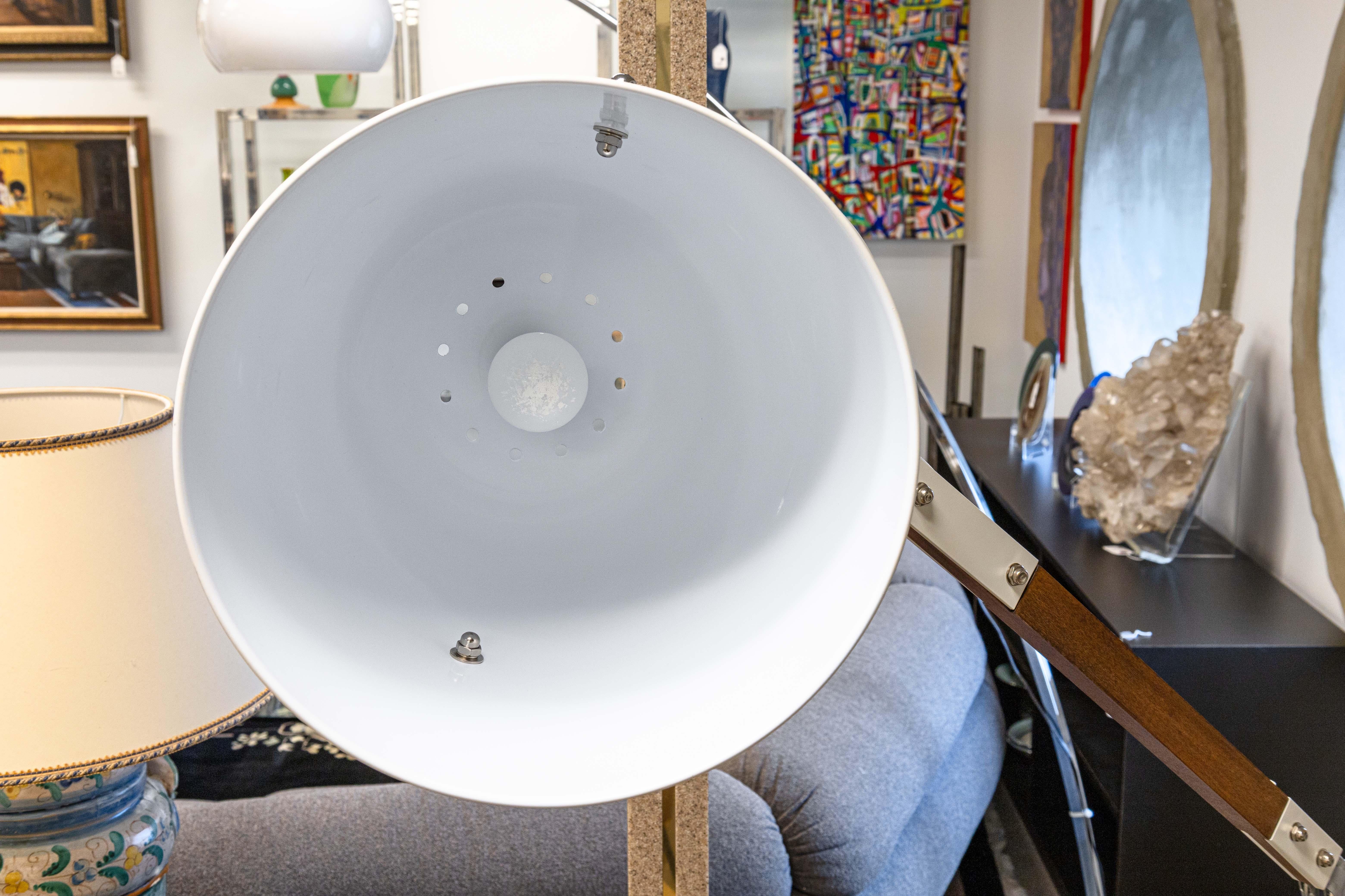 Contemporary Modern Wood and Metal Articulating Floor Lamp Designed in Denmark In Good Condition For Sale In Keego Harbor, MI