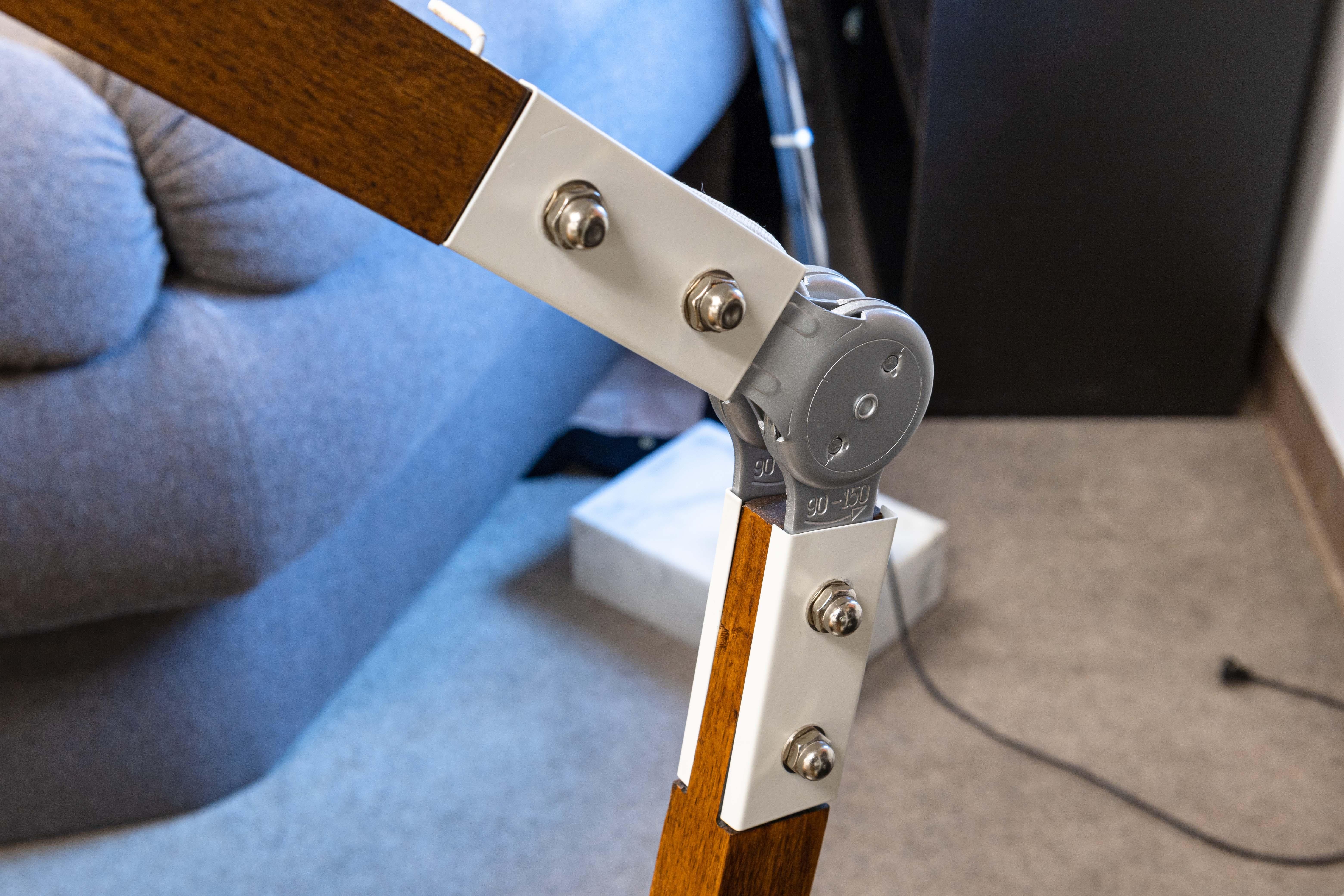 Contemporary Modern Wood and Metal Articulating Floor Lamp Designed in Denmark For Sale 2