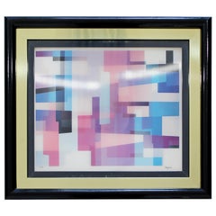 Contemporary Modern Yaakov Agam Framed Agam-O-Graph Three Movement Signed 72/99