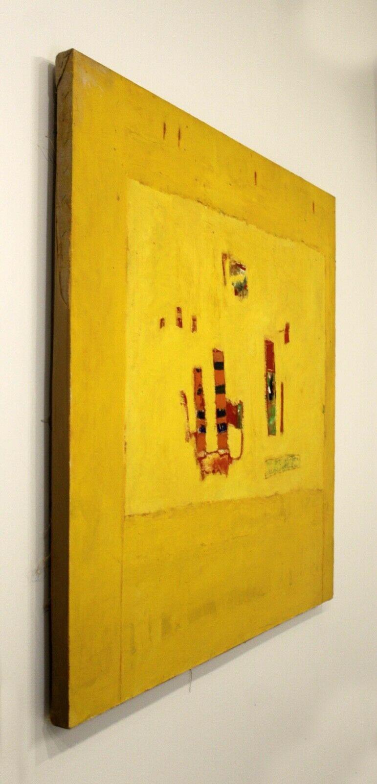 Contemporary Modern Yellow Abstract Acrylic Painting by Michelle Oka Doner In Good Condition In Keego Harbor, MI