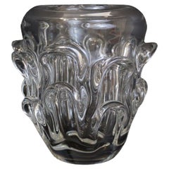 Contemporary Modern Yves St Laurent Sculptural Crystal Vase