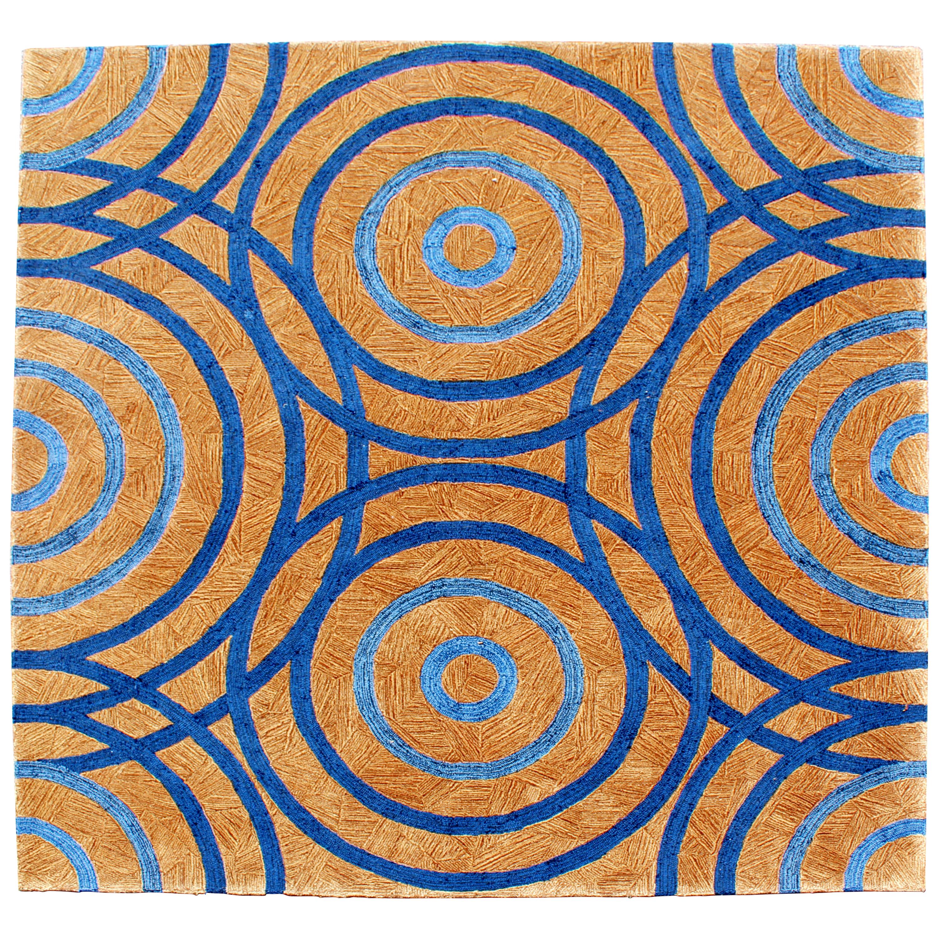 Contemporary Modernist 100% Wool Area Rug Carpet Signed by Edward Fields, 1999