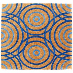 Contemporary Modernist 100% Wool Area Rug Carpet Signed by Edward Fields, 1999