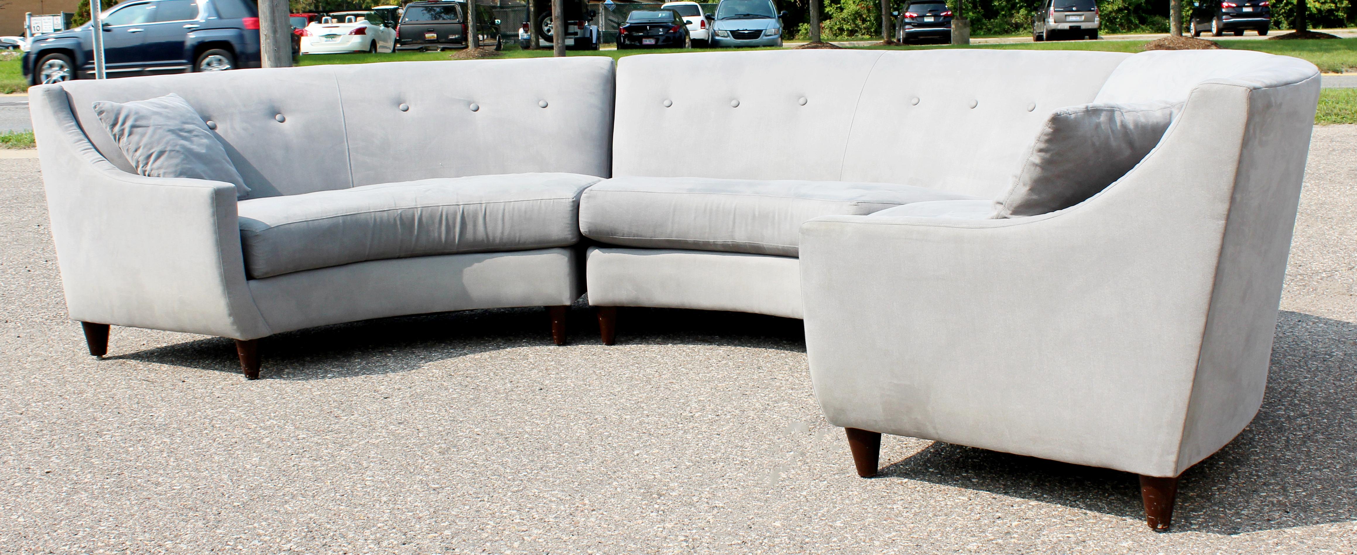 Contemporary Modernist 3Piece High Back Curved Sectional Sofa Adler Style at 1stDibs curved