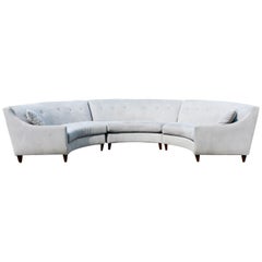 Contemporary Modernist 3-Piece High Back Curved Sectional Sofa Adler Style