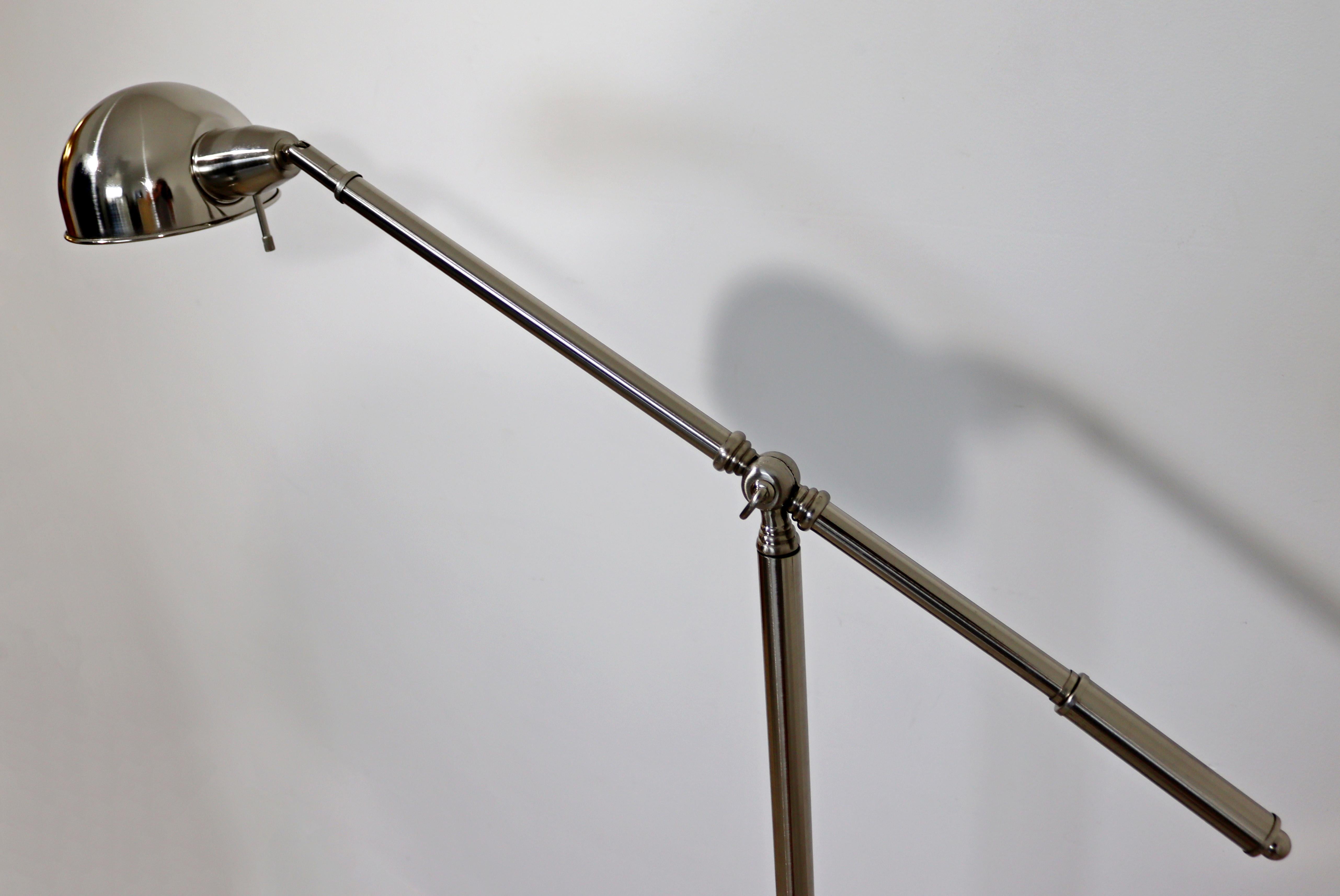 Contemporary Modernist Aluminum Adjustable Articulating Reading Floor Lamp In Good Condition In Keego Harbor, MI