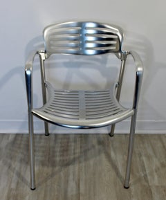 Contemporary Modernist Aluminum Pair of Chairs Toledo by Jorge Pensi Spain 1980s