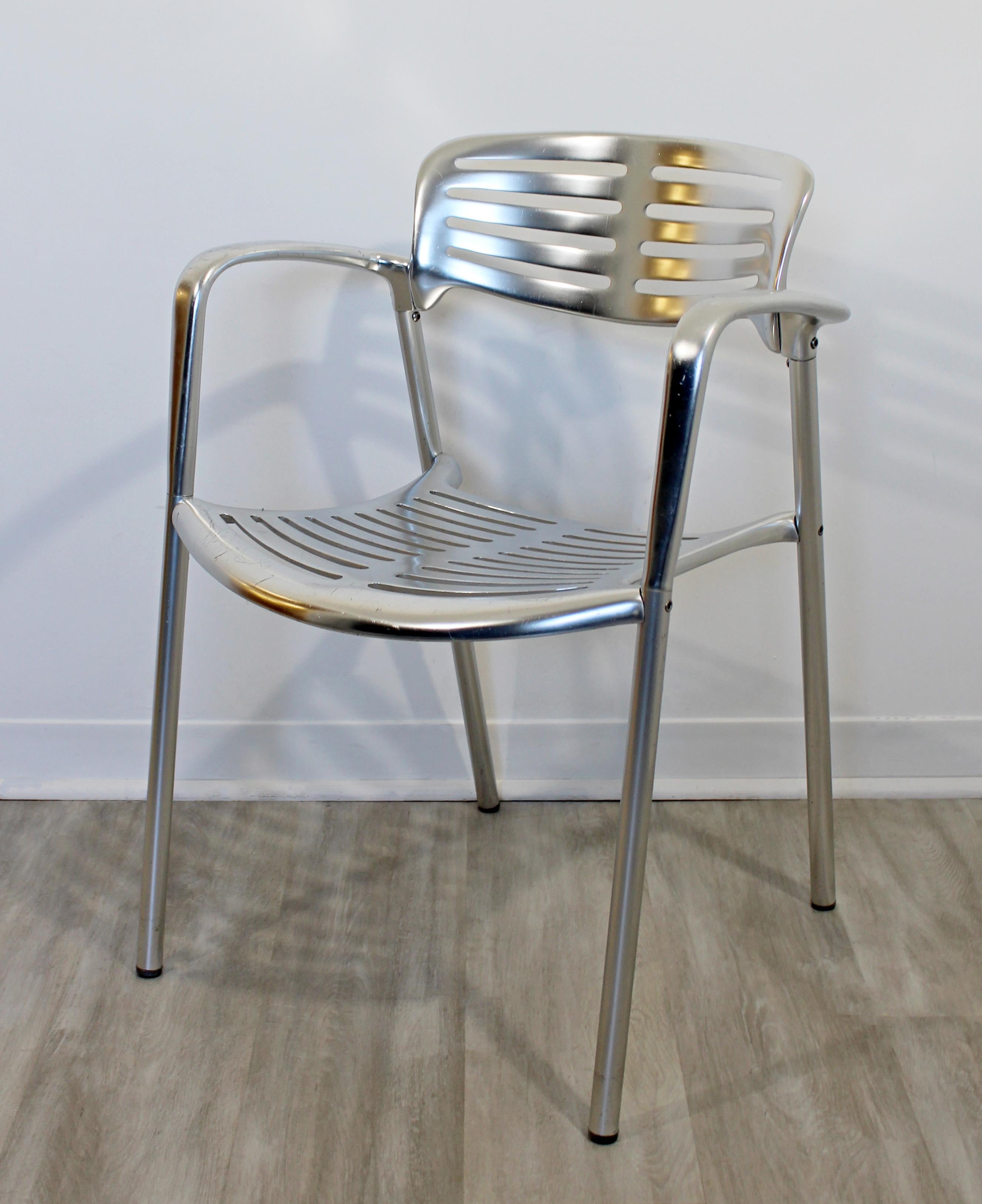 Spanish Contemporary Modernist Aluminum Pair of Chairs Toledo by Jorge Pensi Spain 1980s