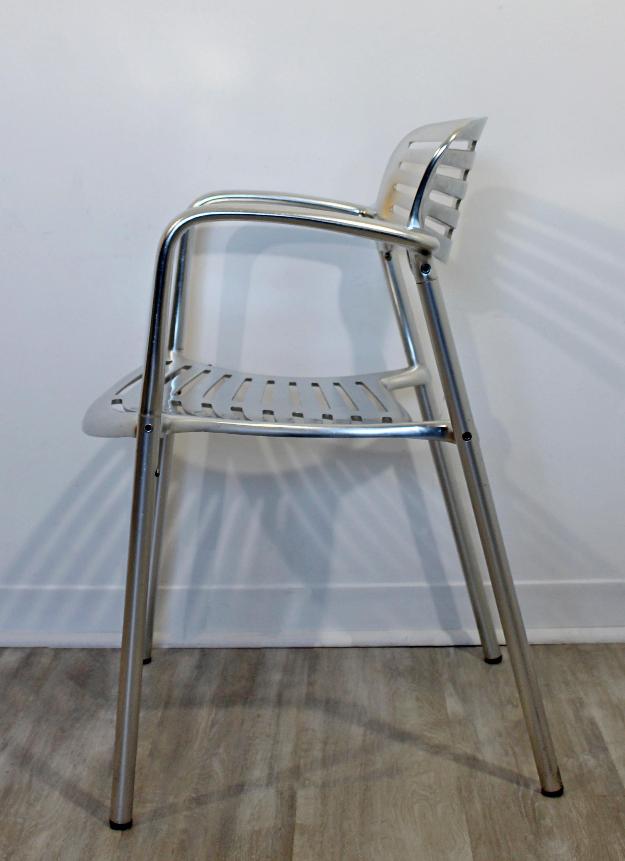 Contemporary Modernist Aluminum Pair of Chairs Toledo by Jorge Pensi Spain 1980s In Good Condition In Keego Harbor, MI