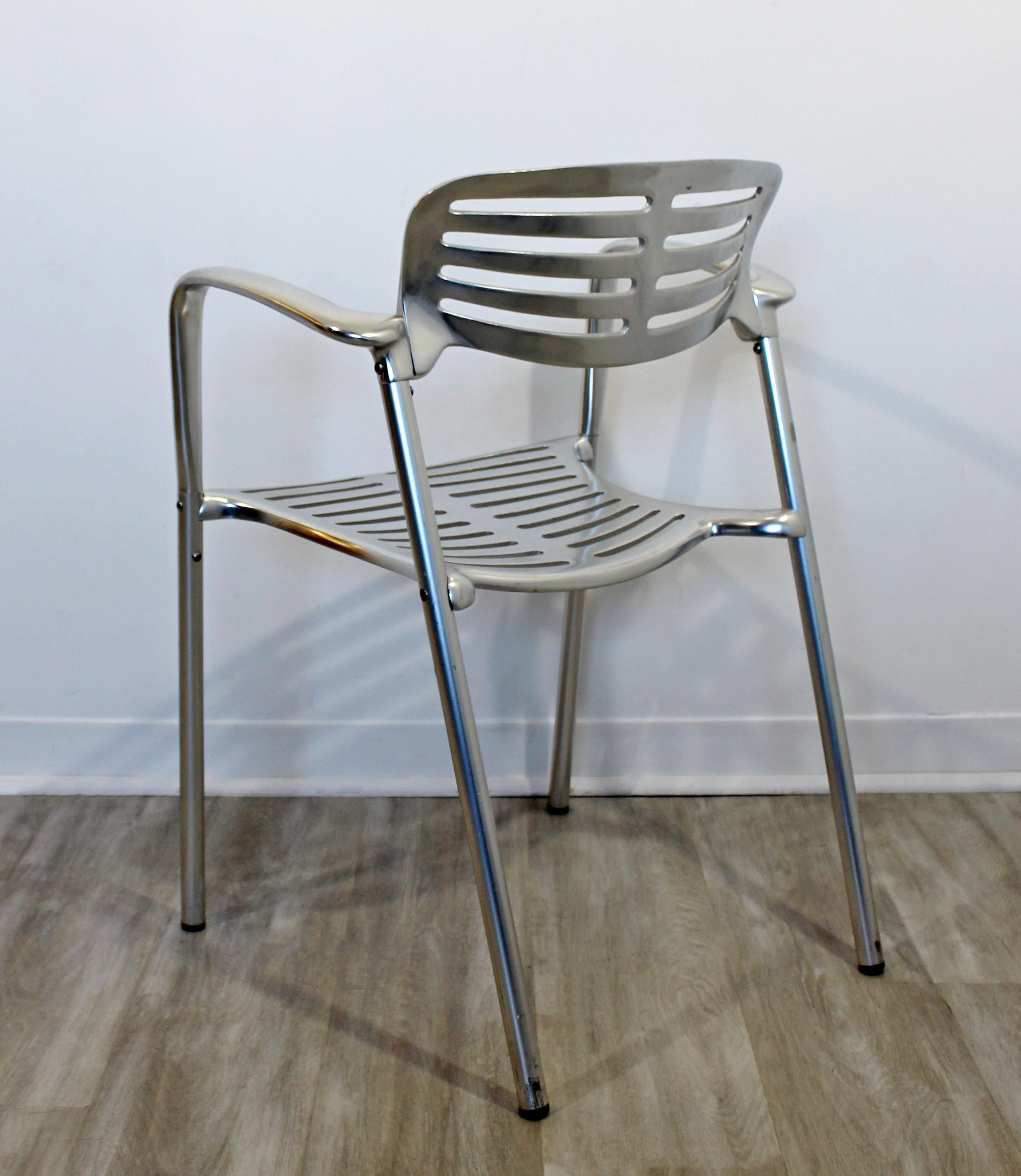 Contemporary Modernist Aluminum Pair of Chairs Toledo by Jorge Pensi Spain 1980s 1
