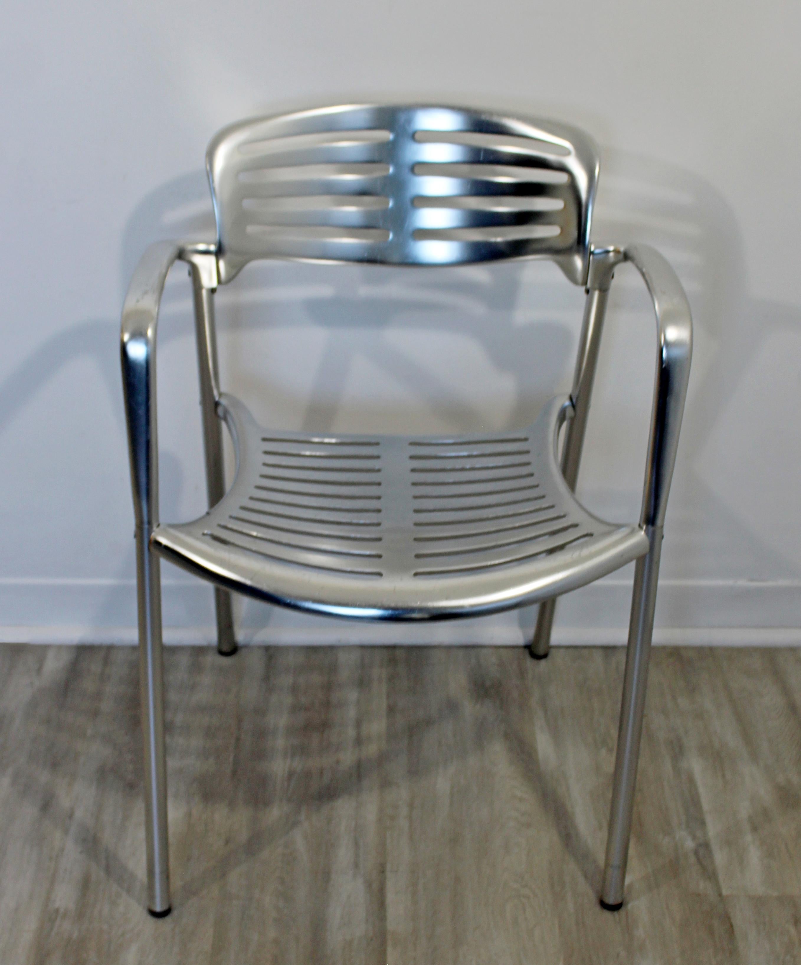 Contemporary Modernist Aluminum Set of 8 Chairs Toledo by Jorge Pensi, Spain In Good Condition In Keego Harbor, MI